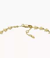 Garden Party Gold-Tone Brass Station Anklet