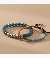 Summer Fashion Blue and Brown Acrylic Beaded Bracelet