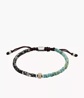 Summer Fashion Turquoise Blue and Black Acrylic Beaded Bracelet