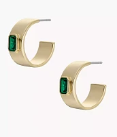 Evergreen Gems Emerald Green Crystal Hoop Earrings