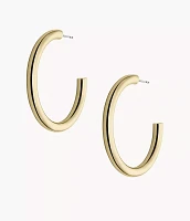 Gold-Tone Brass Hoop Earrings