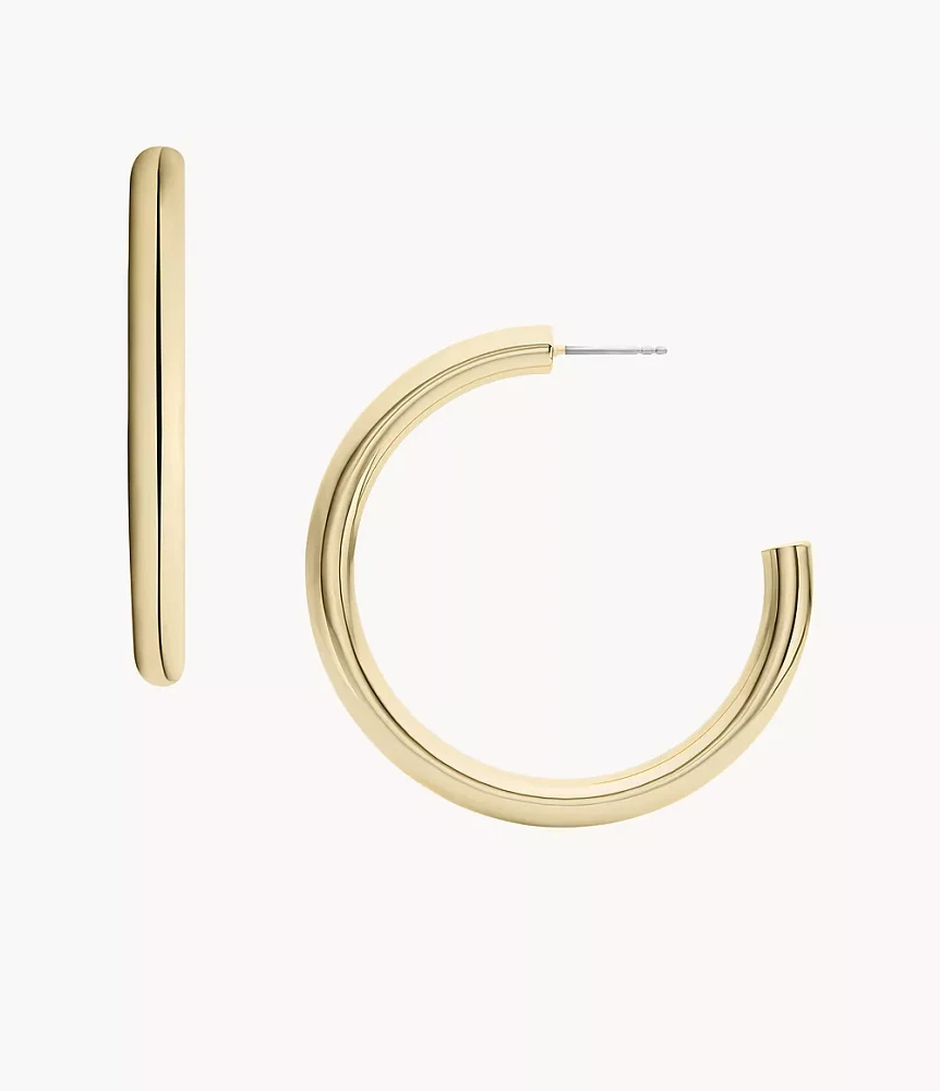 Gold-Tone Brass Hoop Earrings