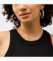 Gold-Tone Brass Hoop Earrings