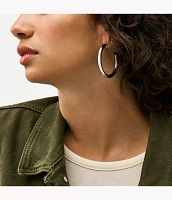 Silver-Tone Brass Hoop Earrings