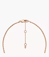 Hazel Sparkling Baguettes Rose Gold-Tone Brass Multi-Strand Necklace