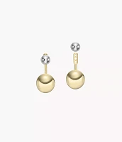 Ear Party Two-Tone Brass Jacket Earrings