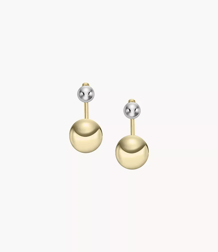 Ear Party Two-Tone Brass Jacket Earrings