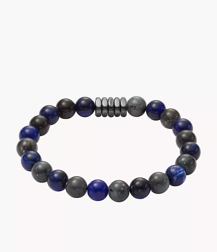 All Stacked Up Gunmetal Brass Beaded Bracelet