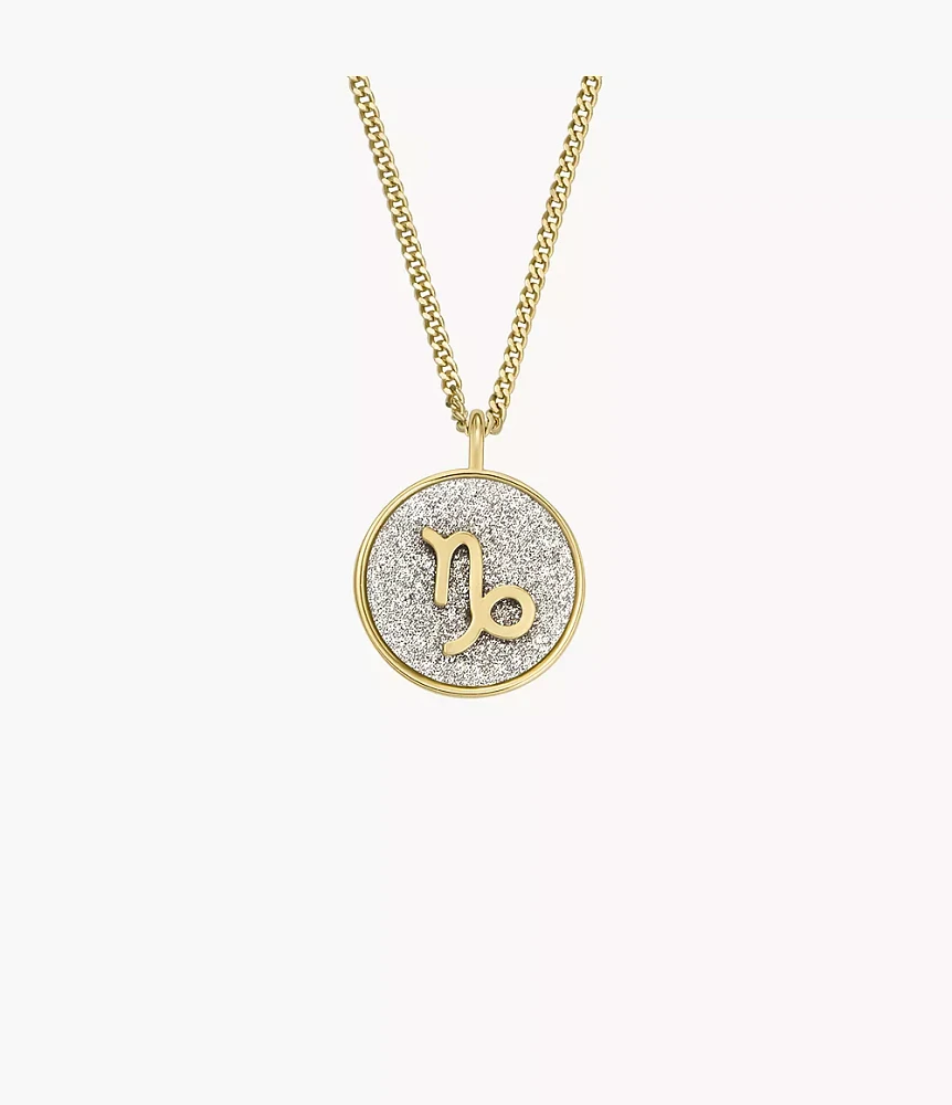 Zodiac Capricorn Silver Paper Glitz Pendant Necklace