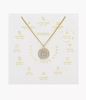 Zodiac Pisces Silver Paper Glitz Pendant Necklace