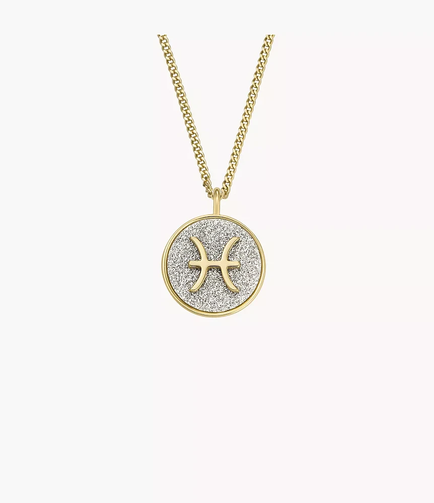 Zodiac Pisces Silver Paper Glitz Pendant Necklace