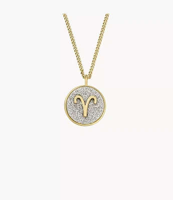 Zodiac Aries Silver Paper Glitz Pendant Necklace