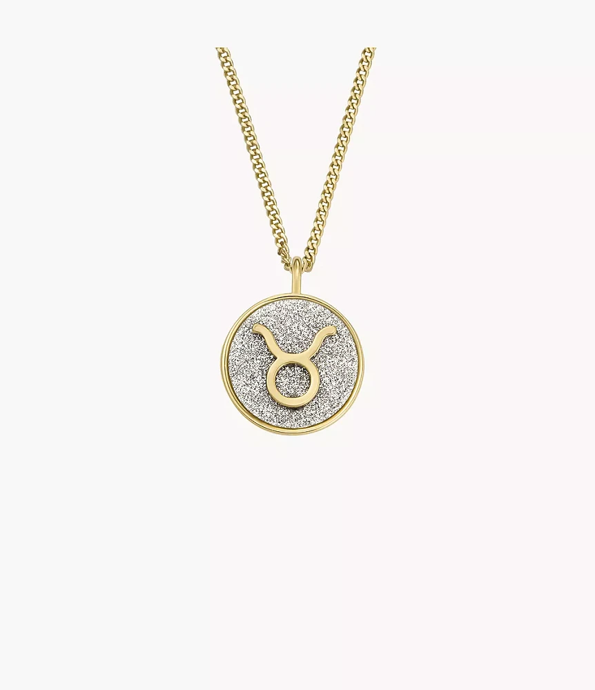 Zodiac Taurus Silver Paper Glitz Pendant Necklace