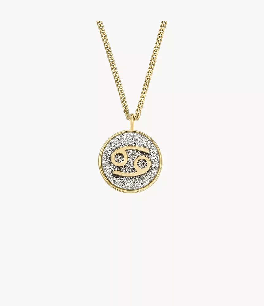 Zodiac Cancer Silver Paper Glitz Pendant Necklace