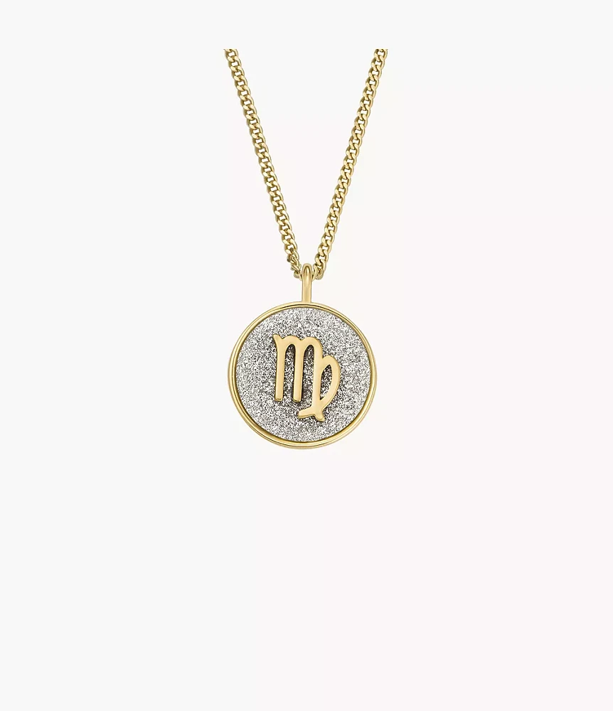 Zodiac Virgo Silver Paper Glitz Pendant Necklace