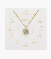 Zodiac Libra Silver Paper Glitz Pendant Necklace