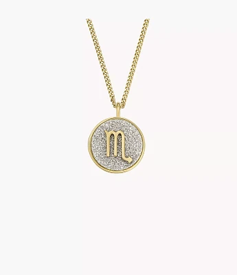 Zodiac Scorpio Silver Paper Glitz Pendant Necklace