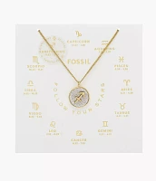 Zodiac Sagittarius Silver Paper Glitz Pendant Necklace