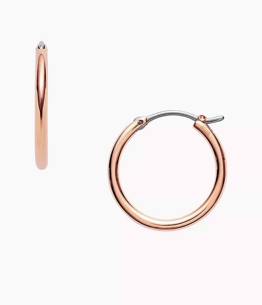 Rose Gold-Tone Steel Hoops