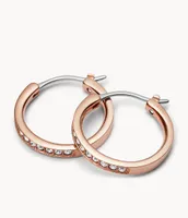 Glitz Rose-Gold-Tone Steel Huggie Hoops