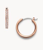 Glitz Rose Gold-Tone Steel Huggie Hoops