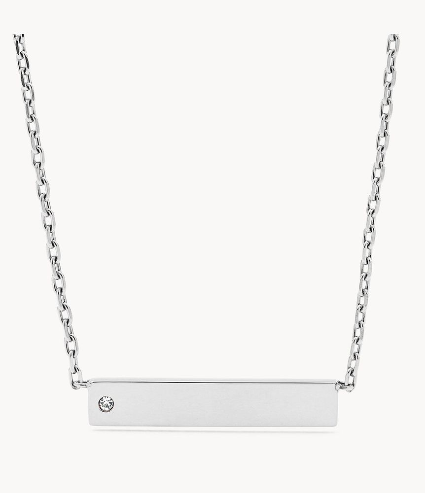 Bar Stainless Steel Necklace - JOF00434040 - Fossil