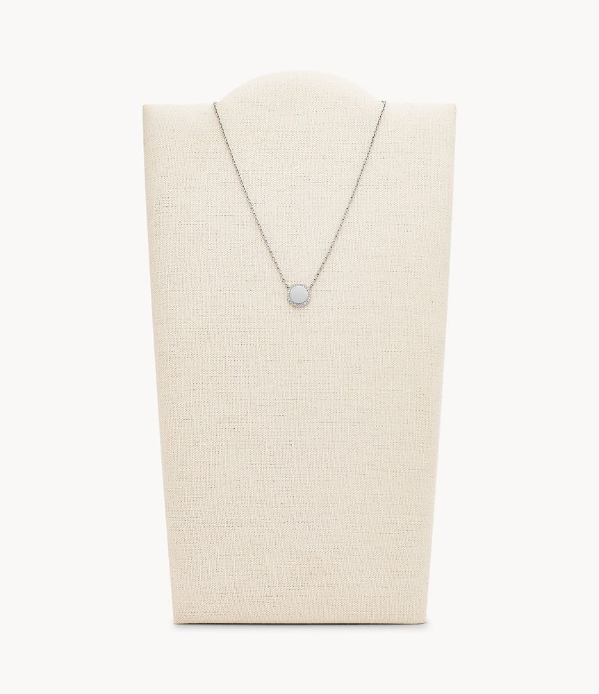 Pavé Disc Stainless Steel Necklace