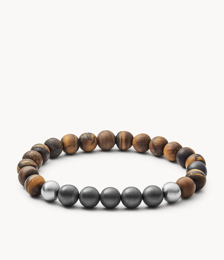 Tiger's Eye, Hematite and Steel Bracelet