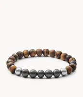 Tiger’s Eye, Hematite and Steel Bracelet