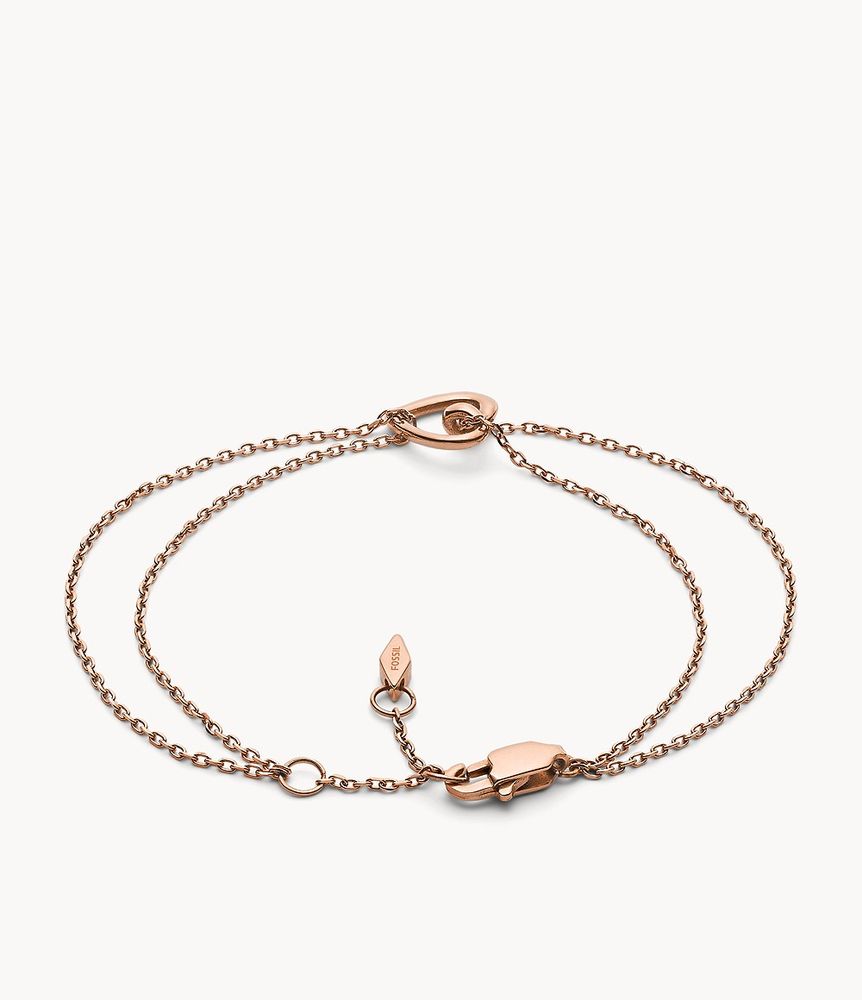 Rose Gold-Tone Stainless Steel Chain Bracelet
