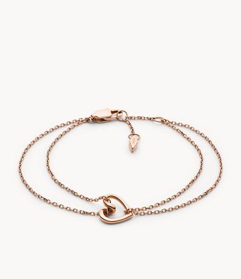 Rose Gold-Tone Stainless Steel Chain Bracelet