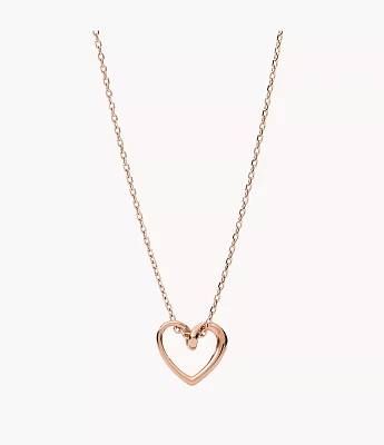 Rose Gold-Tone Stainless Steel Pendant Necklace