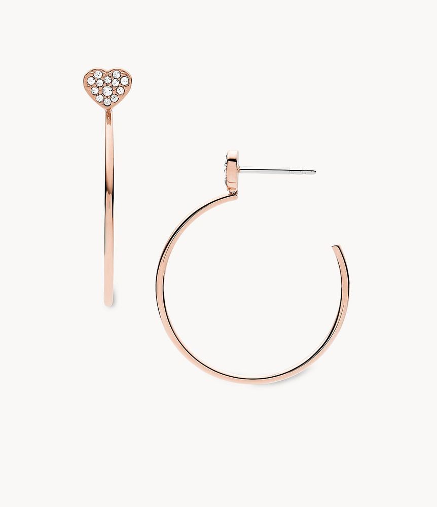 Rose Gold-Tone Stainless Steel Hoop Earrings