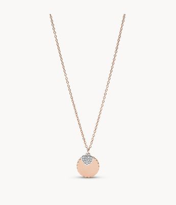 Rose Gold-Tone Stainless Steel Pendant Necklace - JOF00669998 - Fossil