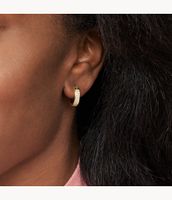 Gold-Tone Stainless Steel Hoop Earrings