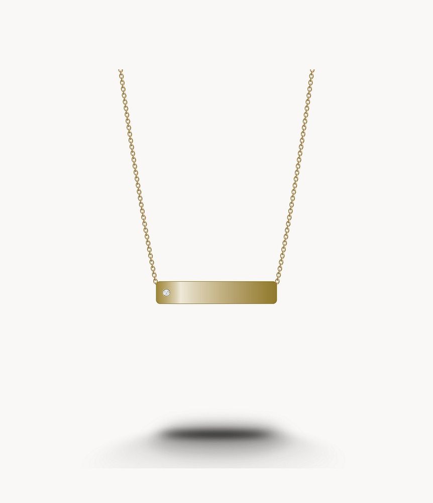 Gold-Tone Stainless Steel Station Necklace