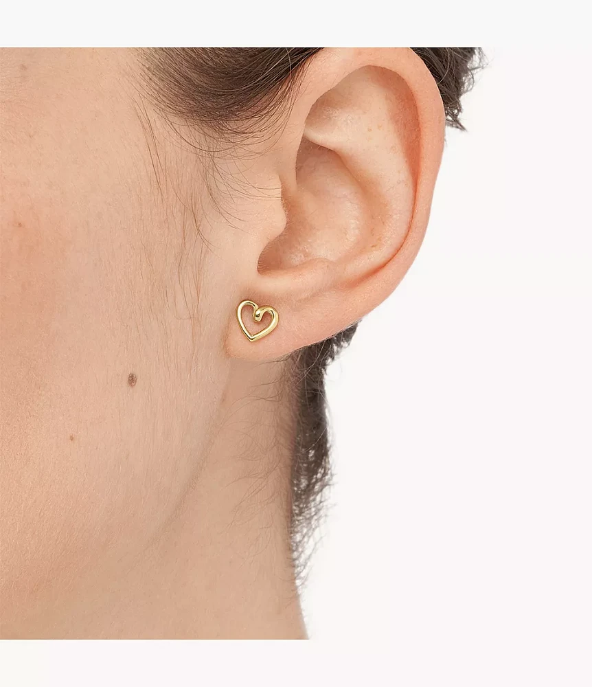 Gold-Tone Stainless Steel Stud Earrings