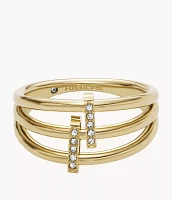 Hazel Icons Gold-Tone Stainless Steel Ring