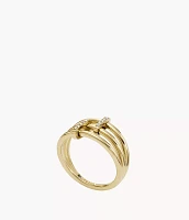 Hazel Icons Gold-Tone Stainless Steel Ring