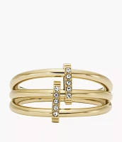 Hazel Icons Gold-Tone Stainless Steel Ring