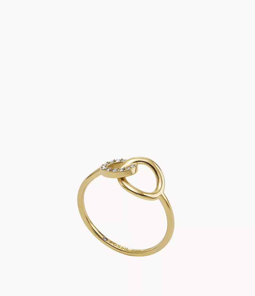 Hazel Icons Gold-Tone Stainless Steel Band Ring