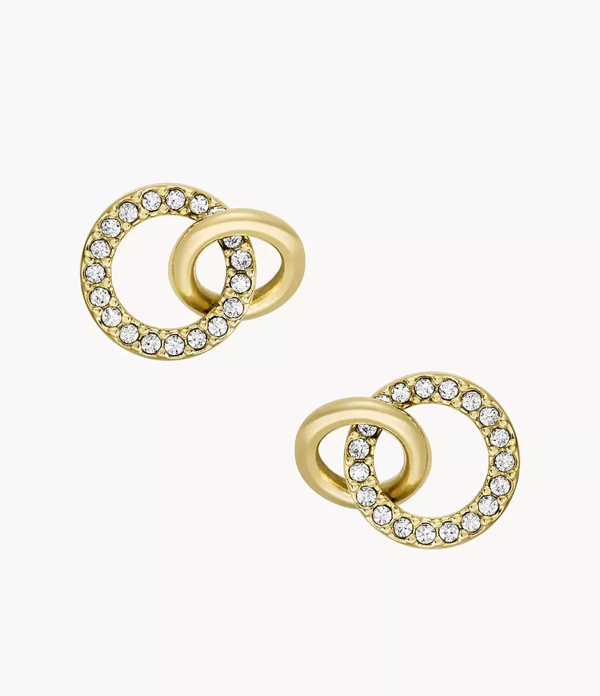 Hazel Icons Gold-Tone Stainless Steel Stud Earrings