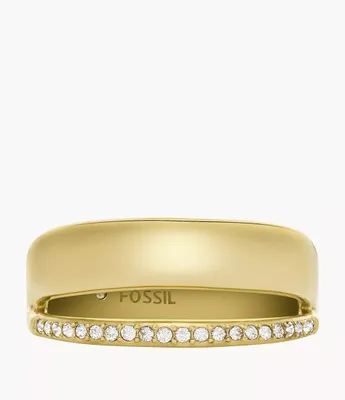 Archival Glitz Gold-Tone Stainless Steel Band Ring