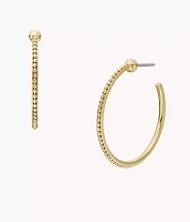 Ear Party Gold-Tone Stainless Steel Hoop Earrings