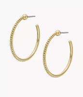 Ear Party Gold-Tone Stainless Steel Hoop Earrings