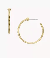 Ear Party Gold-Tone Stainless Steel Hoop Earrings