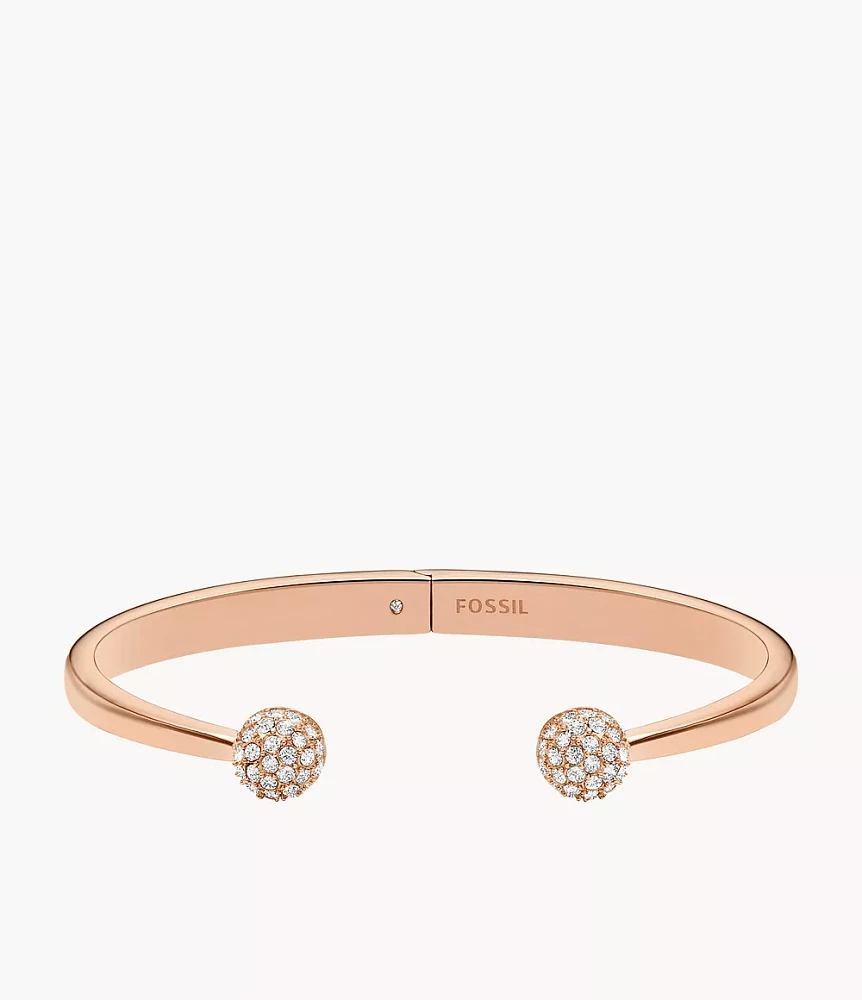 Hazel Glitz Cuff Rose Gold-Tone Stainless Steel Cuff Bracelet