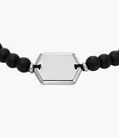 Elliott Black Glass Beaded Bracelet