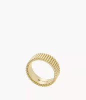Fashion Rings Gold-Tone Stainless Steel Band Ring