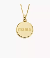 Mothers Day Locket Gold-Tone Stainless Steel Pendant Necklace